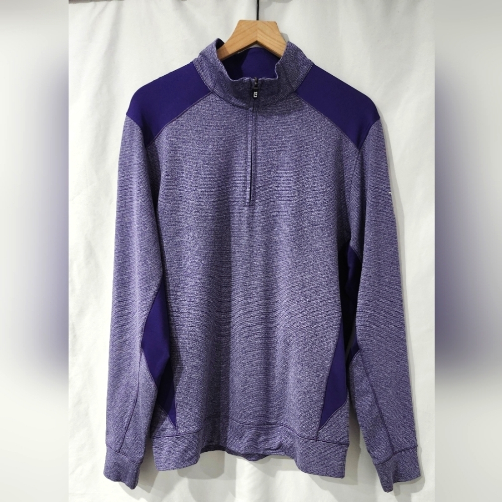 Cutter & Buck‎ Men's 1/4 Zip Pullover Size Medium Purple CB DryTec Athletic Golf